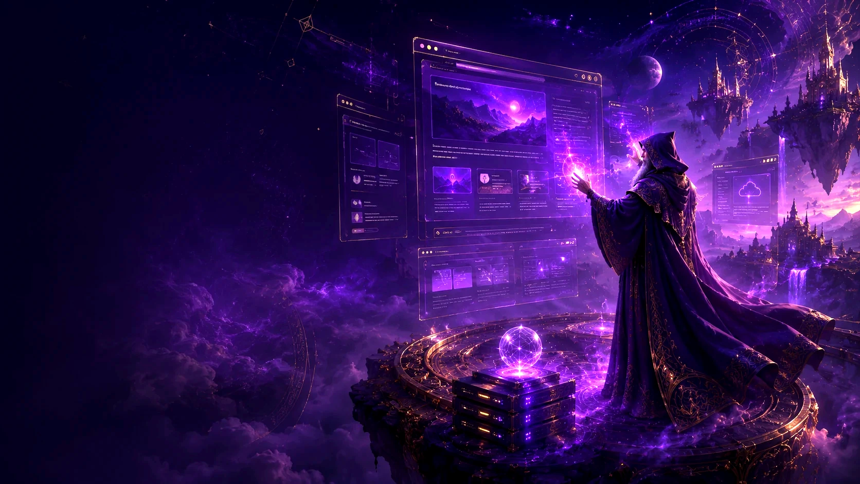 Wizard creating premium websites and hosting systems